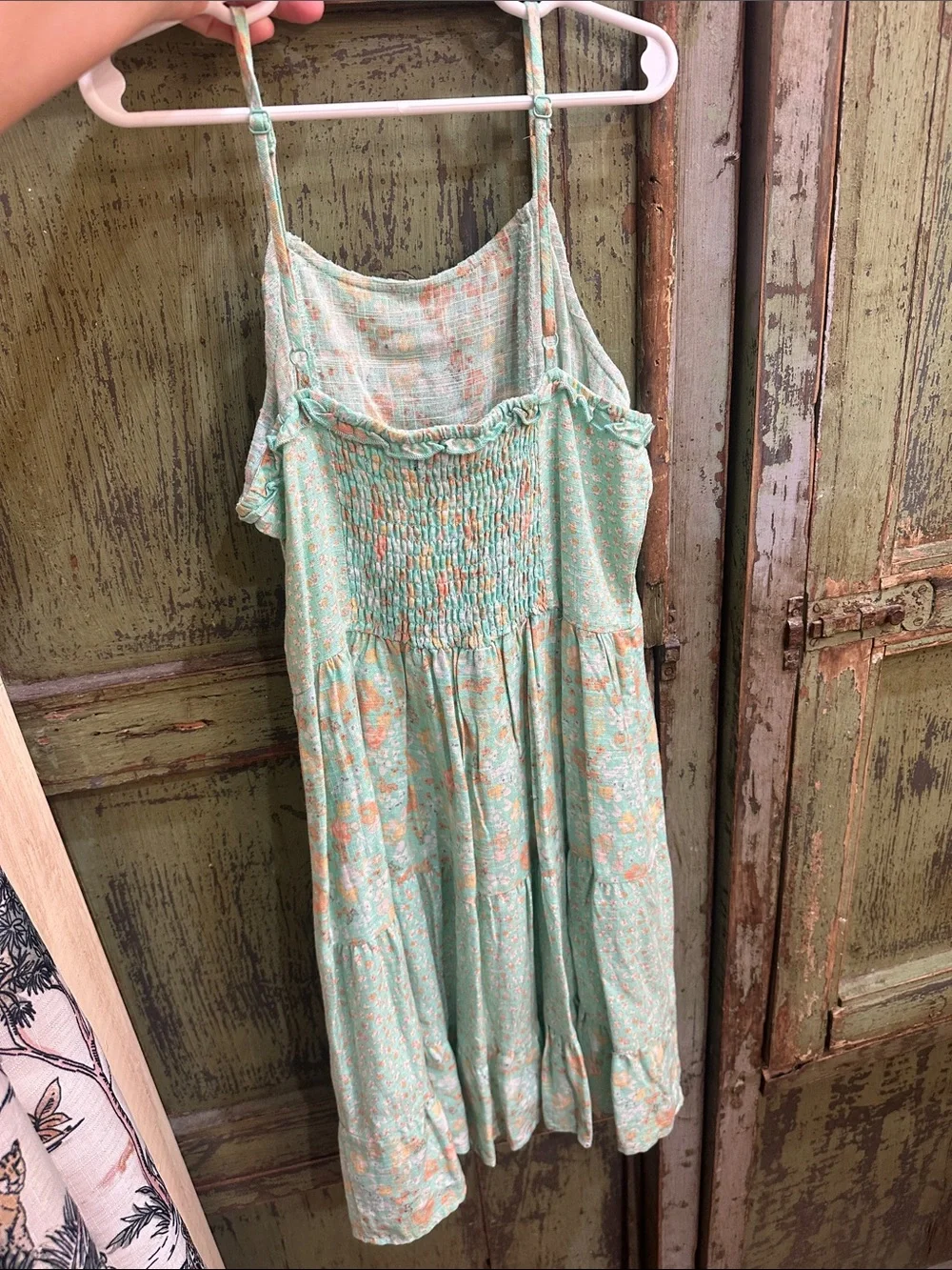art class Yellow and Mint Floral Tiered Sundresses
